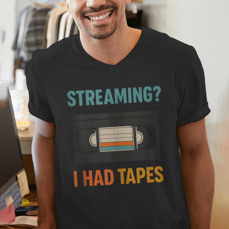 VHS Cassette Tape Retro 80s 90s Nostalgia Men's V-Neck T-Shirt VHS Cassette Tape Retro 80s 90s Nostalgia Men's V-Neck T-Shirt