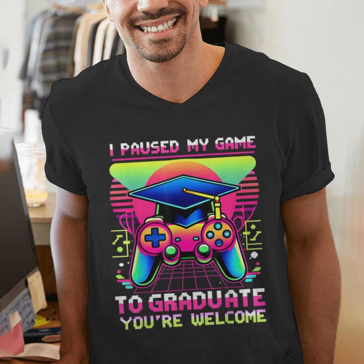 Video Gamer Graduate Graduation Grad Gaming Men's V-Neck T-Shirt