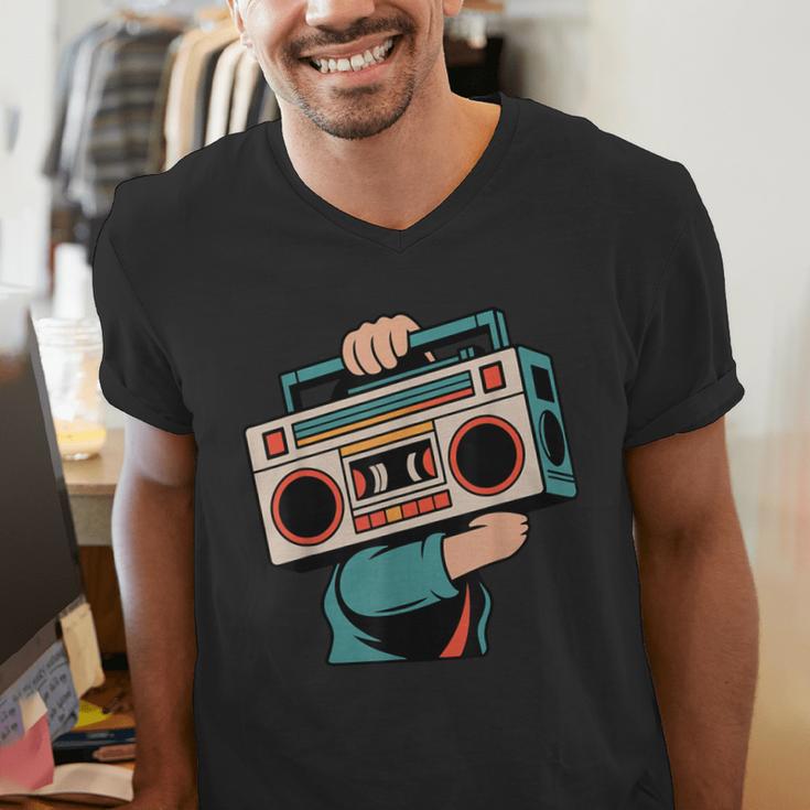 Vintage 80s 90s Retro Boombox Music Hip Hop Nostalgia Party Men's V-Neck T-Shirt Vintage 80s 90s Retro Boombox Music Hip Hop Nostalgia Party Men's V-Neck T-Shirt