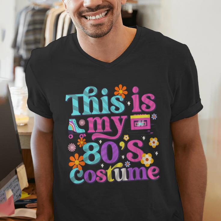 Vintage 80s Costume Nostalgia 1980s Fashion Cute Girls Women Men's V-Neck T-Shirt