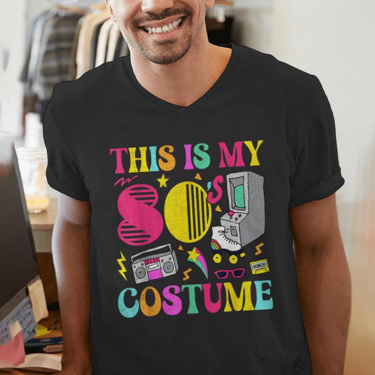Vintage 80s Vibes Costume Nostalgia 1980s Fashion Cassette Men's V-Neck T-Shirt
