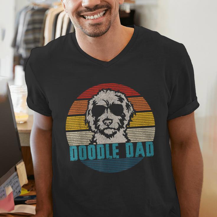 Vintage Best Doodle Dad Ever Father's Day Golden Doodle Men's V-Neck T-Shirt Vintage Best Doodle Dad Ever Father's Day Golden Doodle Men's V-Neck T-Shirt