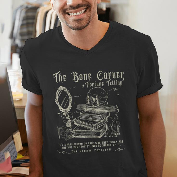 Vintage The Bone Carver Death God Tour Skeleton Spicy Books Men's V-Neck T-Shirt Vintage The Bone Carver Death God Tour Skeleton Spicy Books Men's V-Neck T-Shirt
