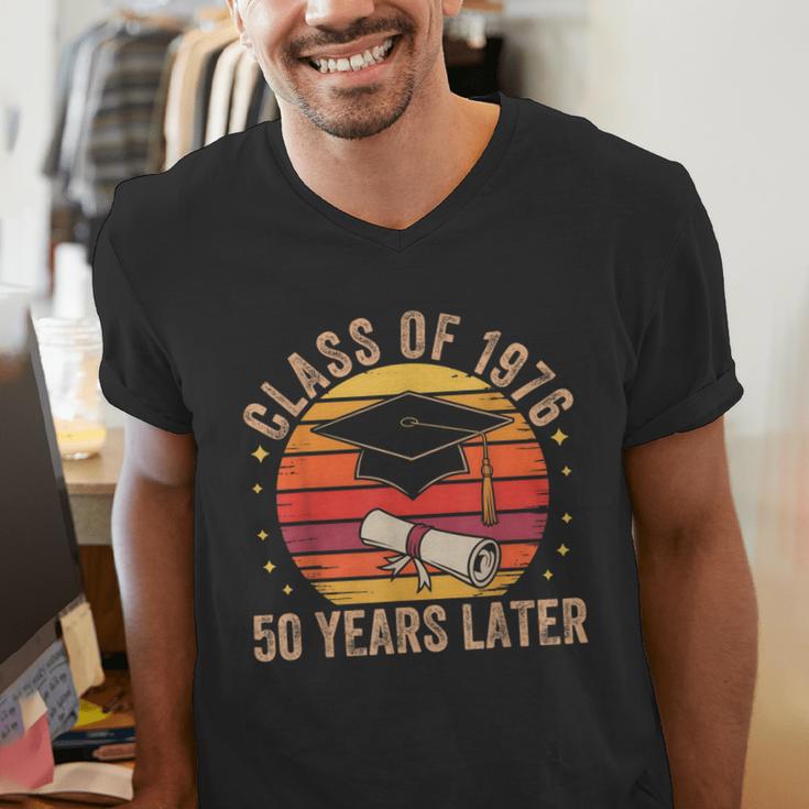 Vintage Class Of 1976 50 Years Later Reunion 50th Graduation Men's V-Neck T-Shirt