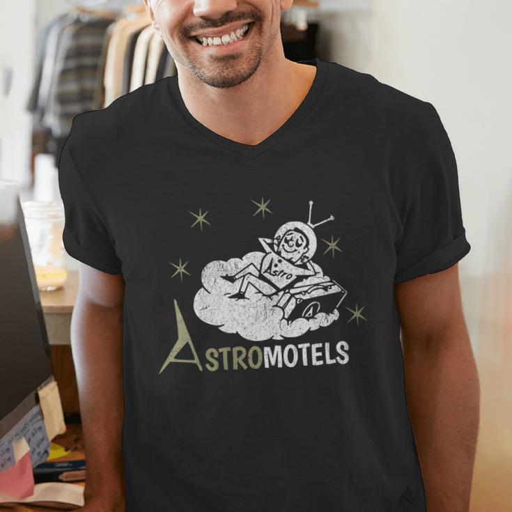 Vintage Hotel Matchbook Astro Motels 50s Retro Spaceman Men's V-Neck T-Shirt