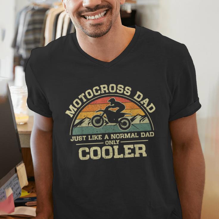 Vintage Motocross Dad Just Like A Normal Dad Only Cooler Men's V-Neck T-Shirt