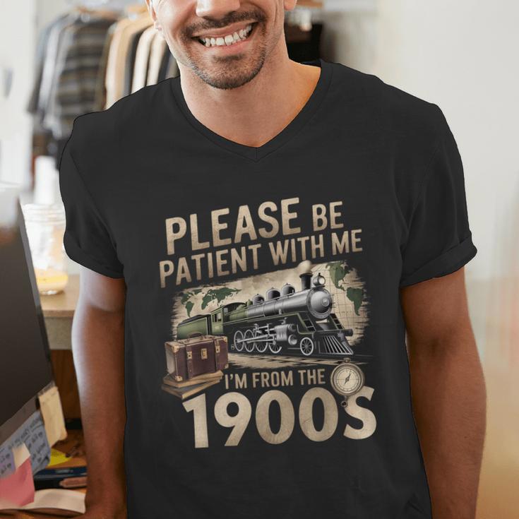 Vintage Please Be Patient With Me I'm From The 1900s Train Men's V-Neck T-Shirt