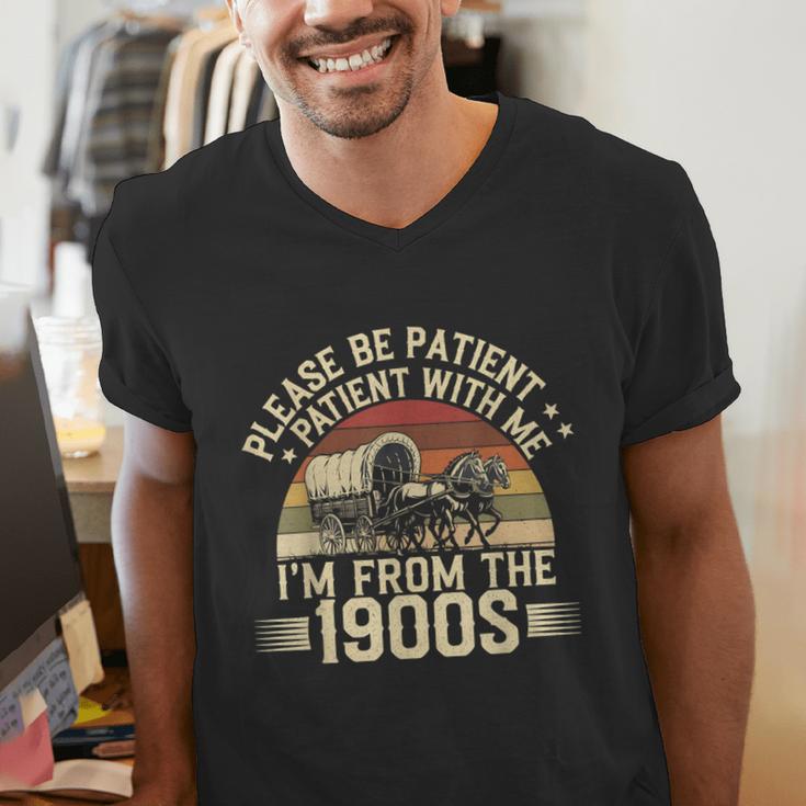 Vintage Please Be Patient With Me I'm From The 1900s Wagon Men's V-Neck T-Shirt