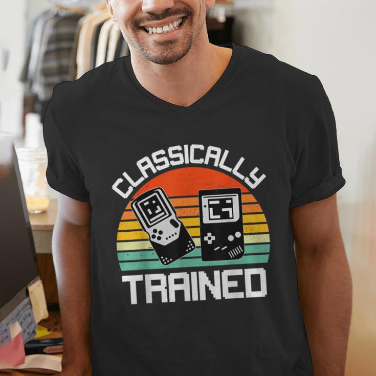 Vintage Retro Classically Trained Video Game 90s Nostalgia Men's V-Neck T-Shirt Vintage Retro Classically Trained Video Game 90s Nostalgia Men's V-Neck T-Shirt