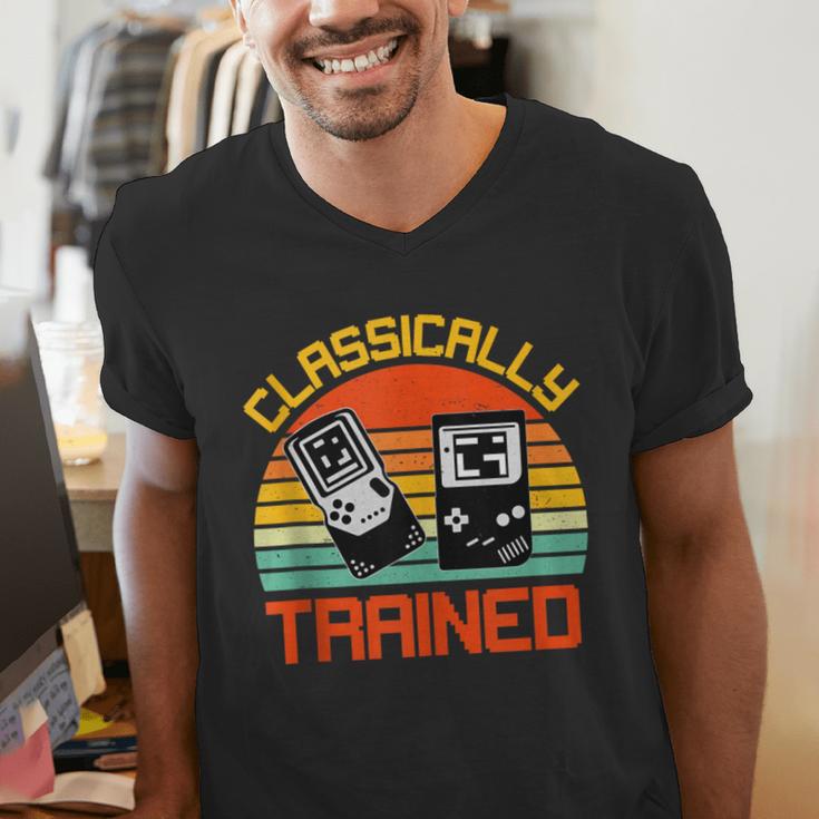 Vintage Retro Classically Trained Video Game 90s Nostalgia Men's V-Neck T-Shirt