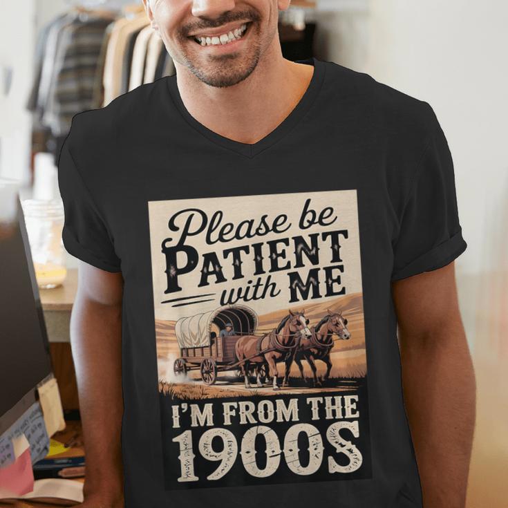 Vintage Saying Please Be Patient With Me I'm From The 1900s Men's V-Neck T-Shirt