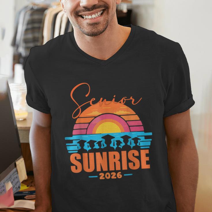 Vintage SENIOR SUNRISE 2026 Seniors Of Class Graduation Men's V-Neck T-Shirt
