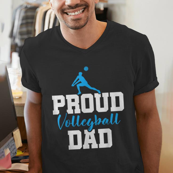 Volleyball Player Team Dad Father Proud Volleyball Dad Men's V-Neck T-Shirt