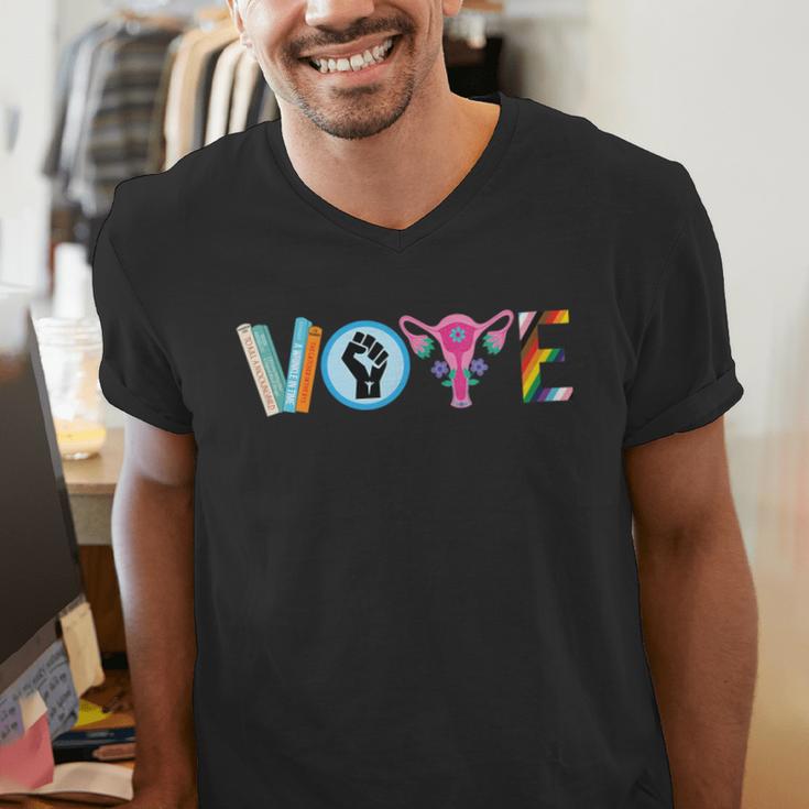 Vote Reproductive Right BLM Political Activism Lgbtq Book Men's V-Neck T-Shirt