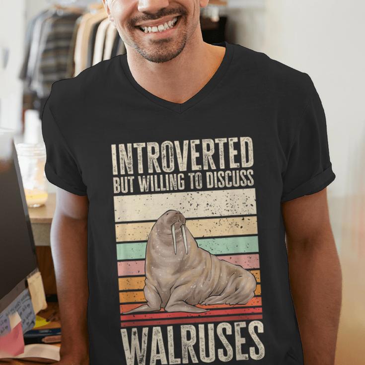 Walrus Lover Introvert Walrus Men's V-Neck T-Shirt Walrus Lover Introvert Walrus Men's V-Neck T-Shirt