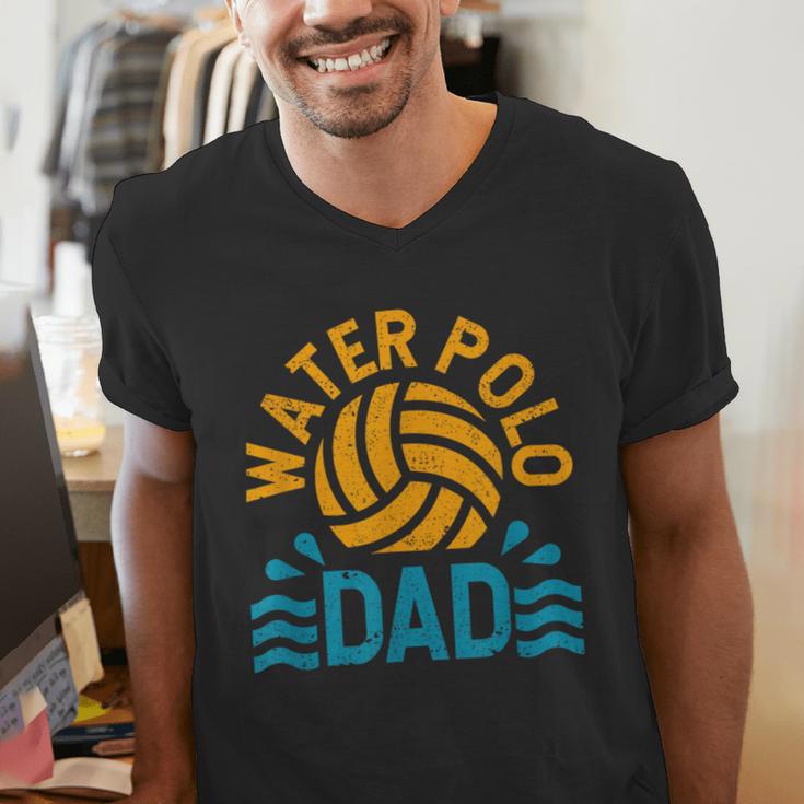 Water Polo Dad Father's Day Sports Fan Player Coach Daddy Men's V-Neck T-Shirt Water Polo Dad Father's Day Sports Fan Player Coach Daddy Men's V-Neck T-Shirt