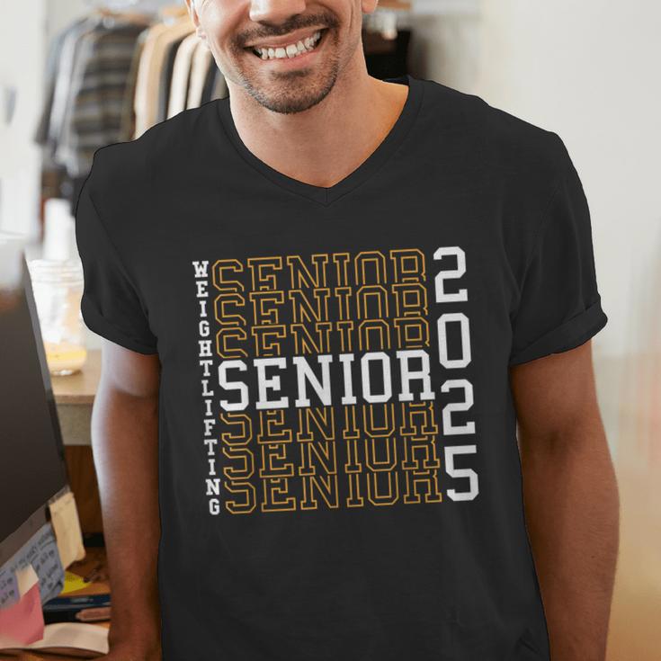 Weightlifting Senior Night Senior 2025 Graduation 42 Men's V-Neck T-Shirt