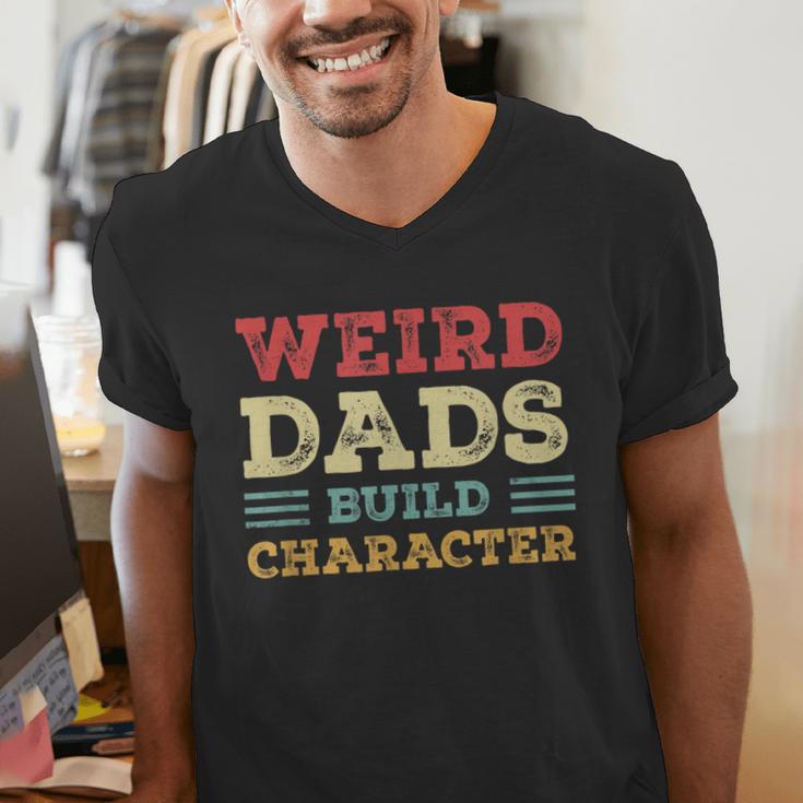 Weird Dads Build Character Vintage Men's V-Neck T-Shirt