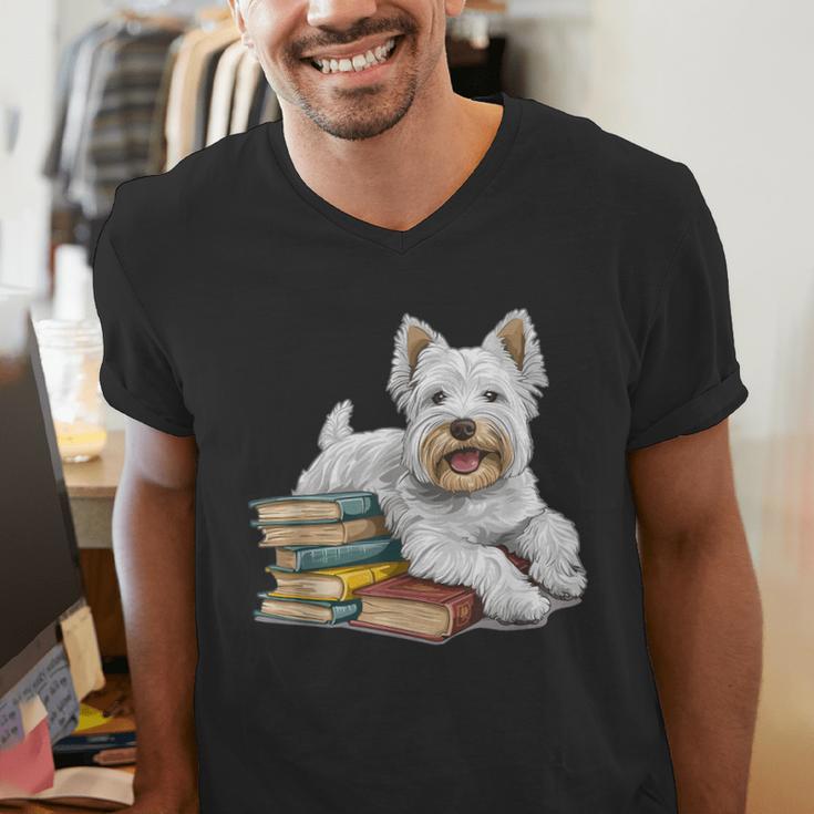 West Highland Terrier Books Dog Breed Westie For Men Women Kids Men's V-Neck T-Shirt West Highland Terrier Books Dog Breed Westie For Men Women Kids Men's V-Neck T-Shirt