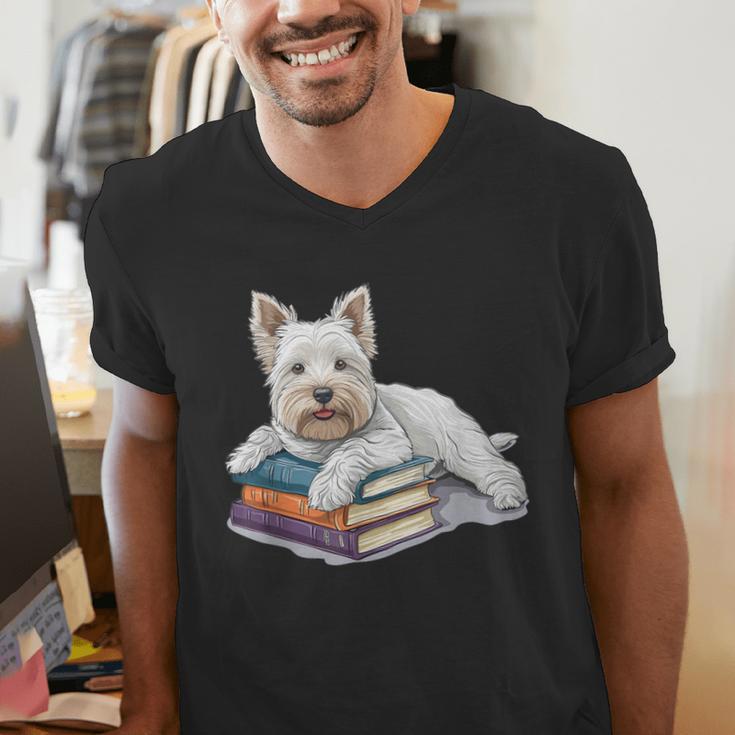 West Highland Terrier Books Dog Breed Westie Men's V-Neck T-Shirt