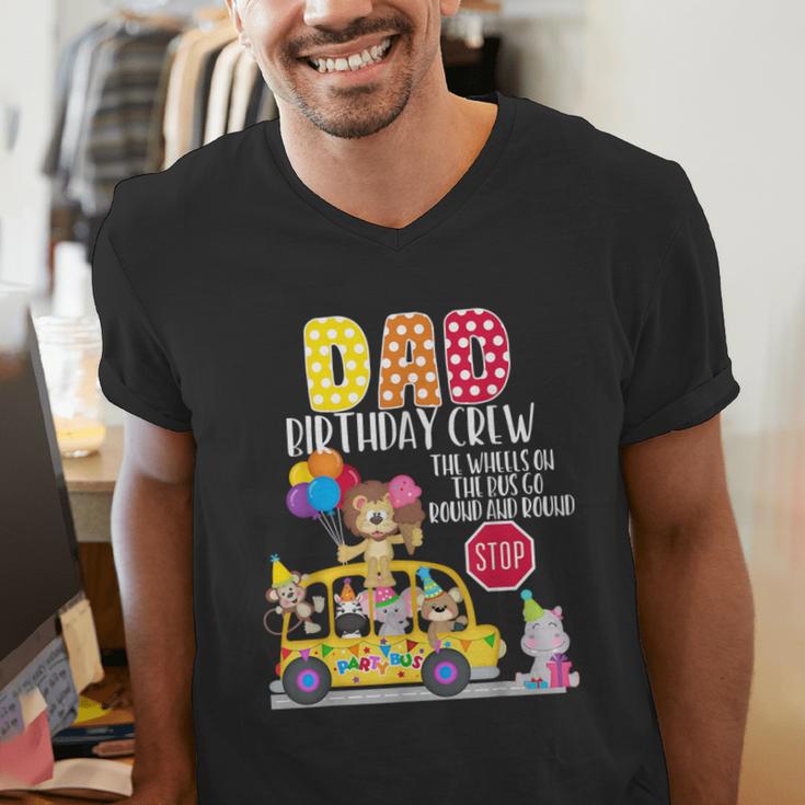 The Wheels On The Bus Dad Birthday Crew Party Toddler Kids Men's V-Neck T-Shirt