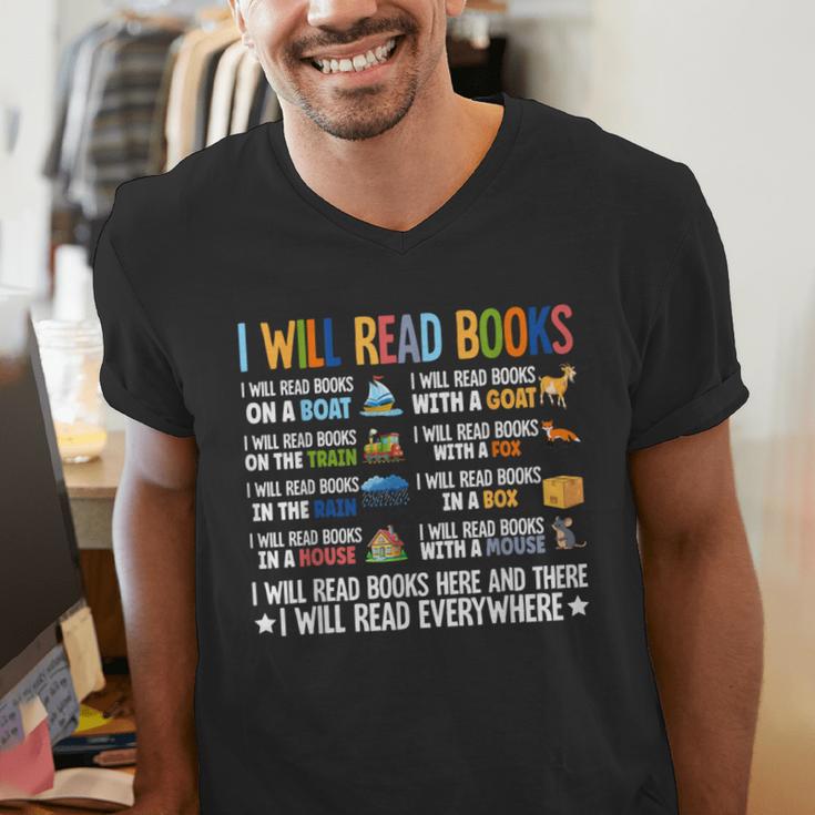 I Will Read Books On A Boat Fun Reading Lover Men's V-Neck T-Shirt
