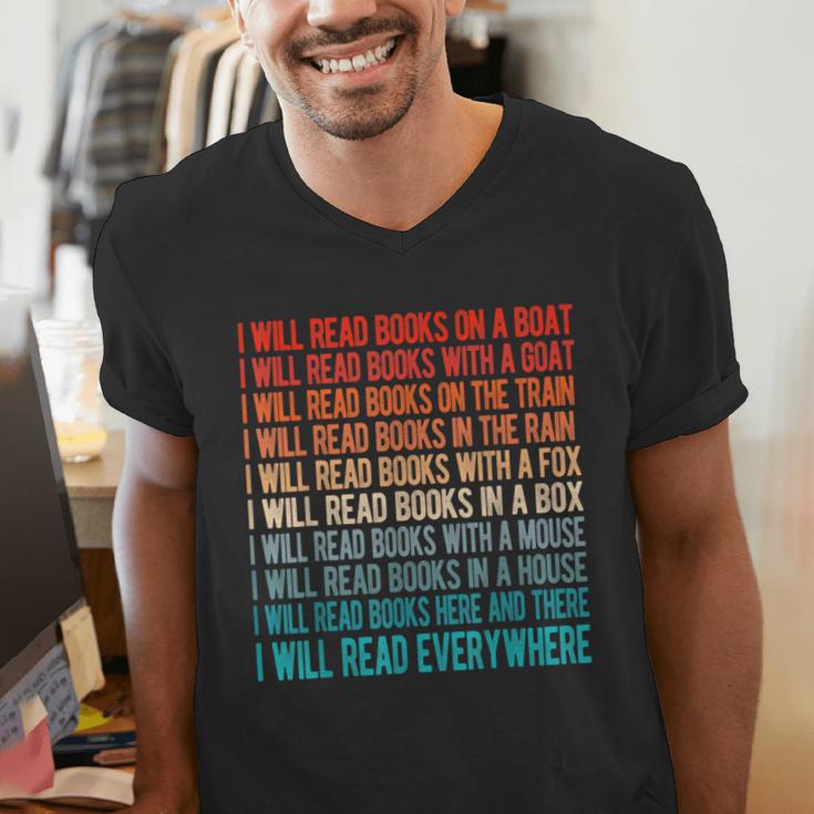 I Will Read Books On A Boat Kids Reading Men's V-Neck T-Shirt I Will Read Books On A Boat Kids Reading Men's V-Neck T-Shirt