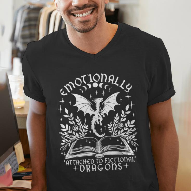 Women Dragons Bookish Fantasy Book Club Book Lover Reader Men's V-Neck T-Shirt Women Dragons Bookish Fantasy Book Club Book Lover Reader Men's V-Neck T-Shirt