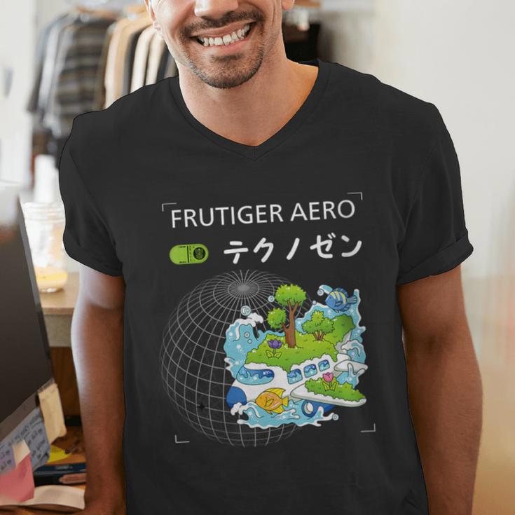 Women's Frutiger Aero Y2K Fashion Trends Statement Piece Tech Orbite Men's V-Neck T-Shirt Women's Frutiger Aero Y2K Fashion Trends Statement Piece Tech Orbite Men's V-Neck T-Shirt