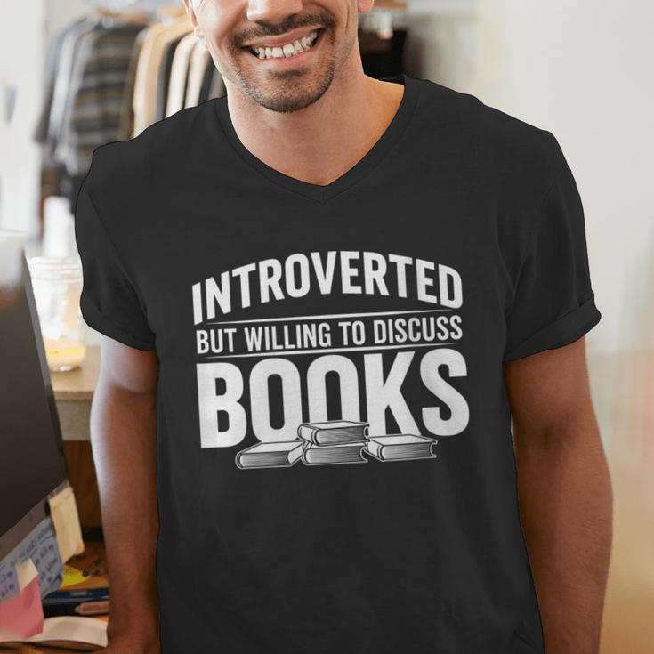 Women's Introverted But Willing To Discuss Books Men's V-Neck T-Shirt