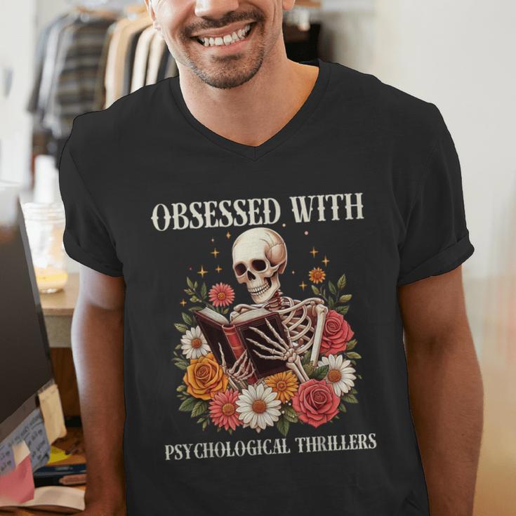 Women's Psychological Thriller Book Reader Lover Men's V-Neck T-Shirt Women's Psychological Thriller Book Reader Lover Men's V-Neck T-Shirt
