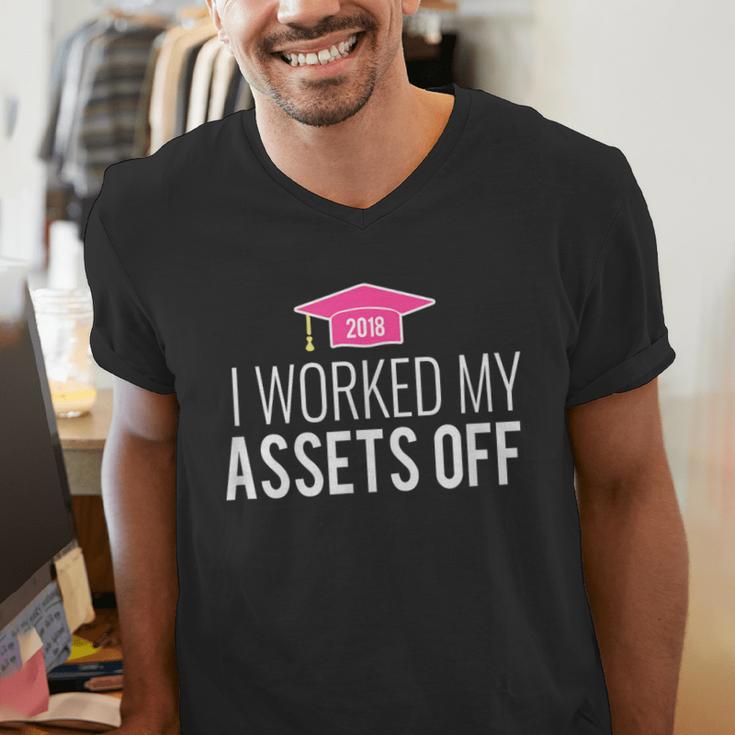 I Worked My Assets Off Accounting Graduation T-Shirt Men's V-Neck T-Shirt