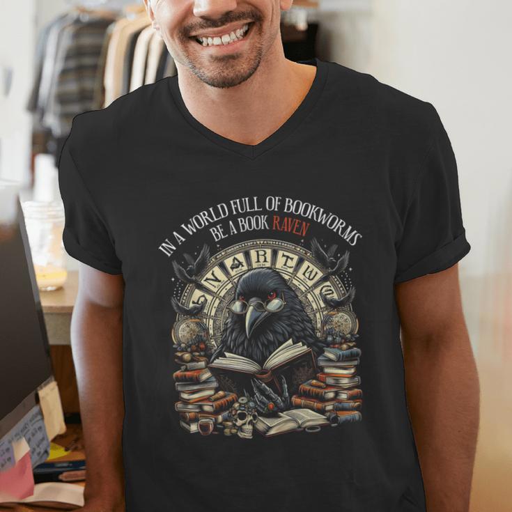 In A World Full Of Bookworms Be A Book Raven Reader Reading Men's V-Neck T-Shirt In A World Full Of Bookworms Be A Book Raven Reader Reading Men's V-Neck T-Shirt