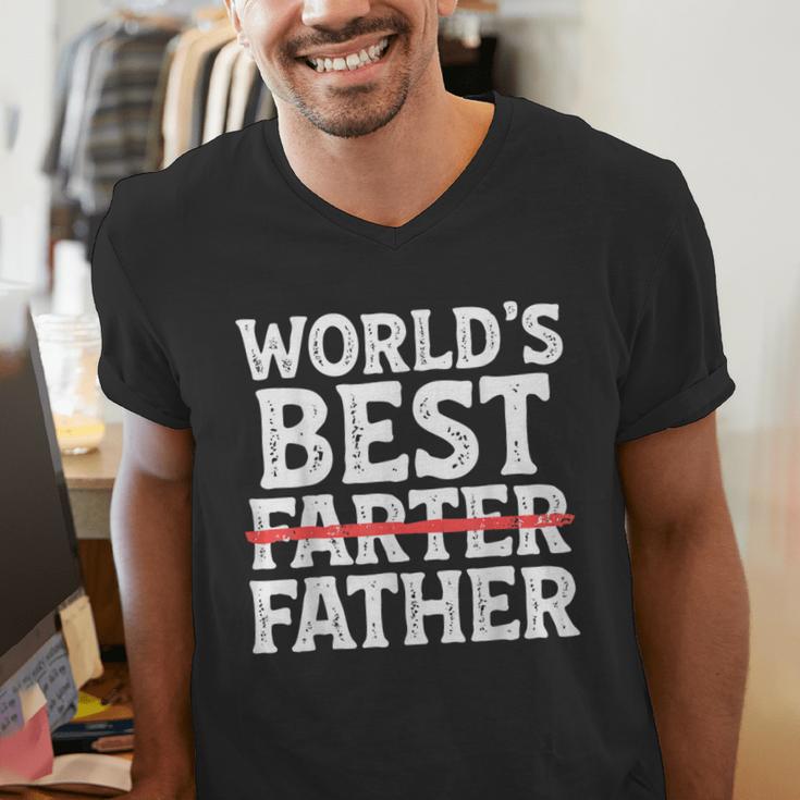World's Best Father Farter Dad Daddy Papa Joke Men's V-Neck T-Shirt World's Best Father Farter Dad Daddy Papa Joke Men's V-Neck T-Shirt