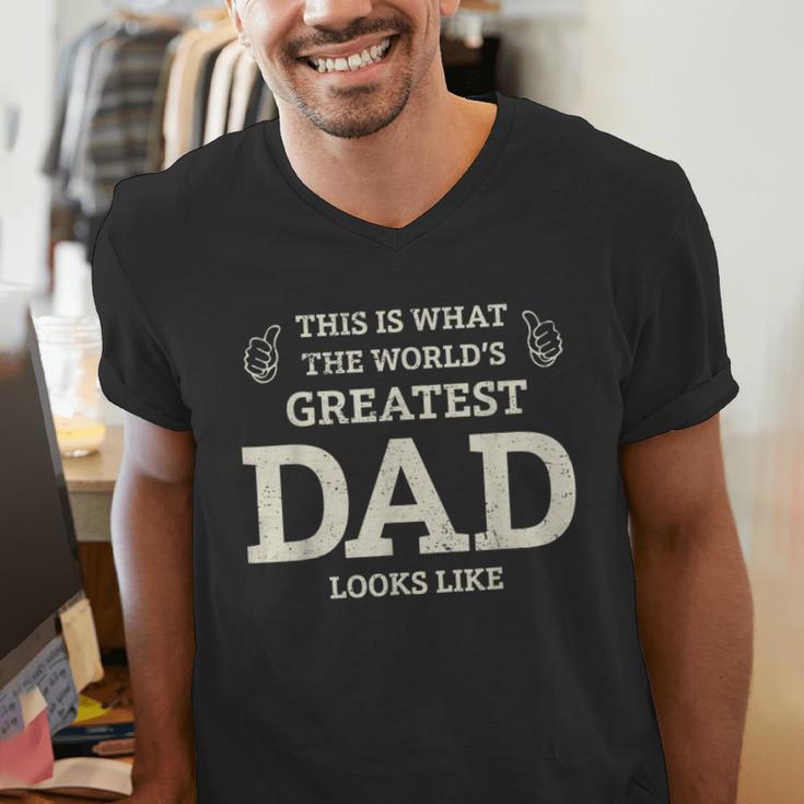 This Is What The Worlds Greatest Dad Fathers Day Men Men's V-Neck T-Shirt