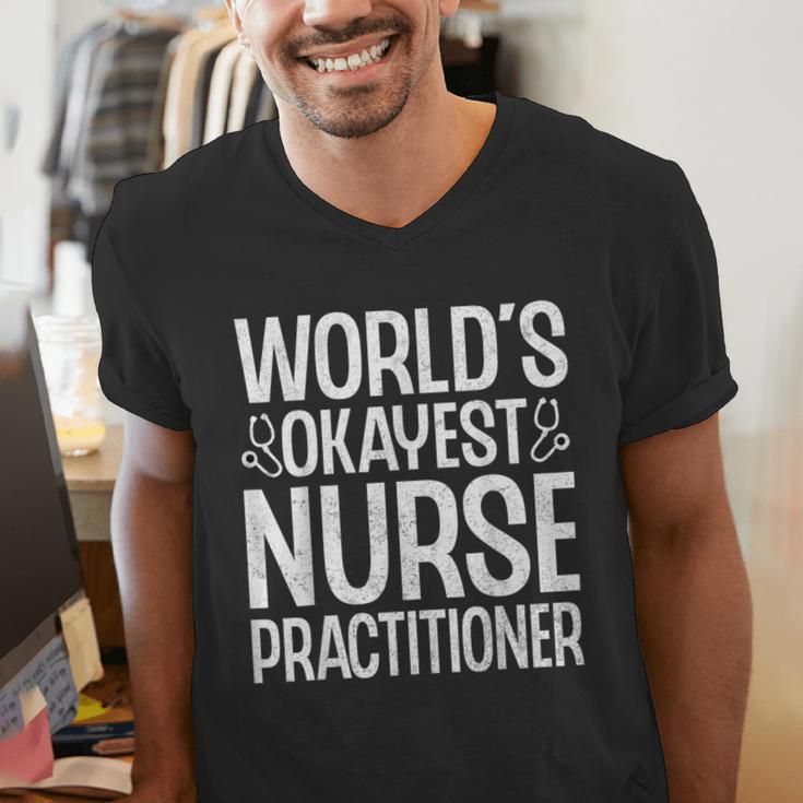 World's Okayest Nurse Practitioner NP Graduation Men's V-Neck T-Shirt