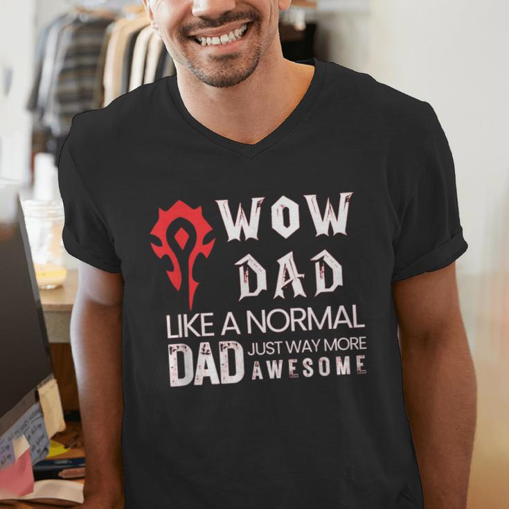WOW Dad Like a Normal Dad Way More Awesome Tee T-Shirt Men's V-Neck T-Shirt