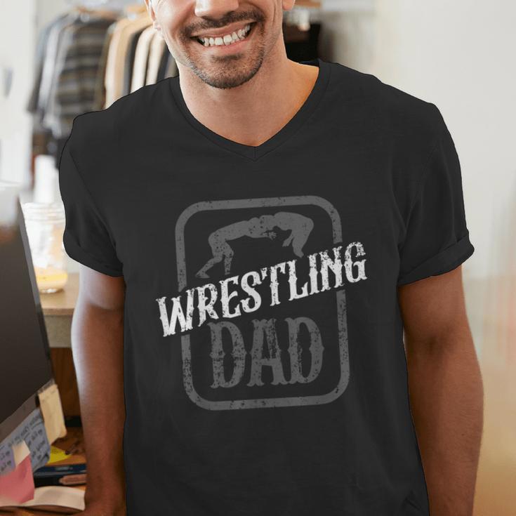 Wrestling Dad Martial Arts Wrestler Wrestle Hobby Father Men's V-Neck T-Shirt