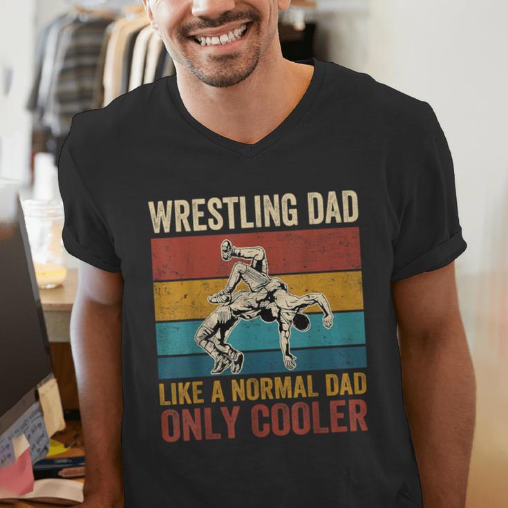 Wrestling Dad Like A Normal Dad Only Cooler Father's Day Men's V-Neck T-Shirt
