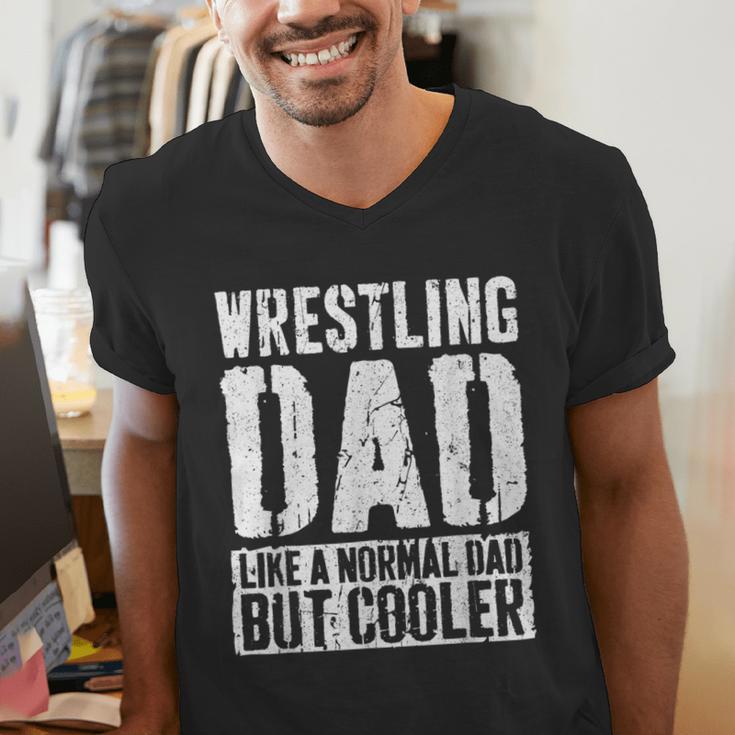 Wrestling Dad Shirt Men Fathers Day Wrestling Dad Men's V-Neck T-Shirt