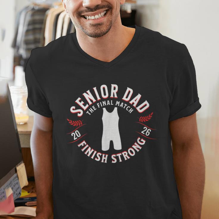 Wrestling Senior Dad The Final Match 2026 Men's V-Neck T-Shirt