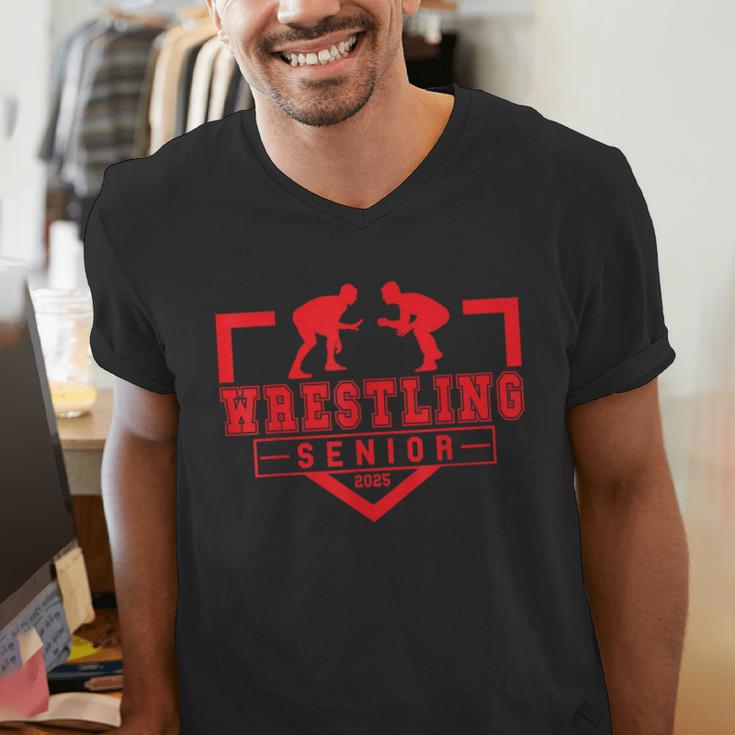 Wrestling Senior Night Wrestling Senior 2025 Graduation 11 Men's V-Neck T-Shirt