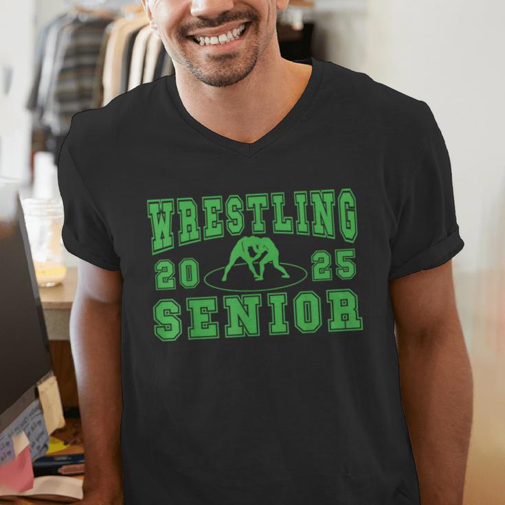 Wrestling Senior Night Wrestling Senior 2025 Graduation 32 Men's V-Neck T-Shirt