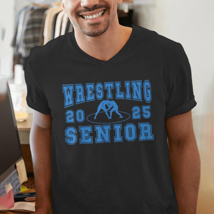 Wrestling Senior Night Wrestling Senior 2025 Graduation 44 Men's V-Neck T-Shirt