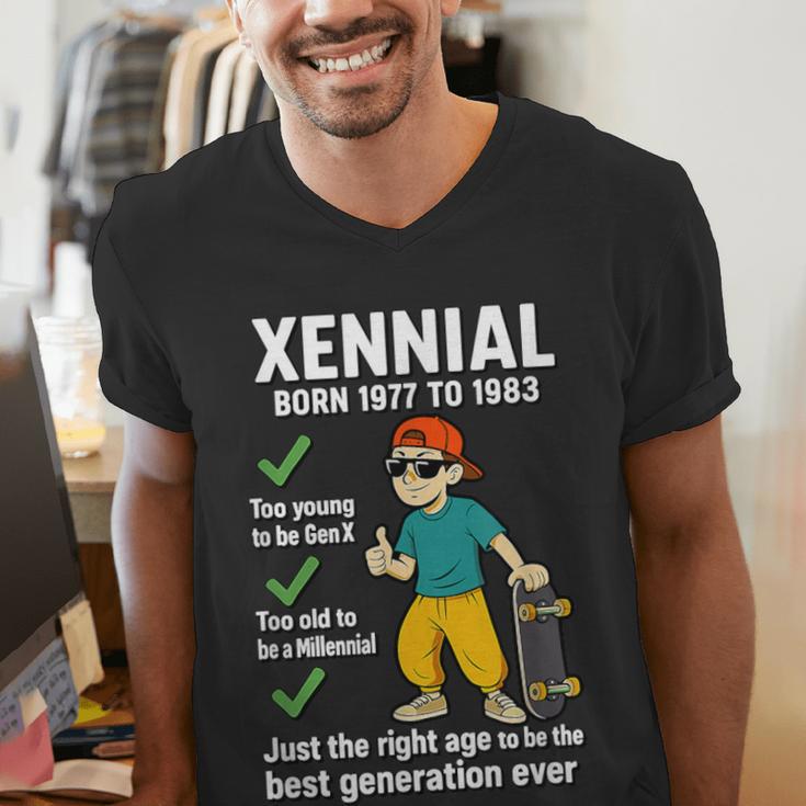 Xennial Born 1977 To 1983 Nostalgia Men's V-Neck T-Shirt