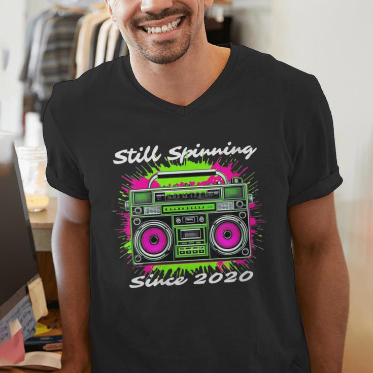 Y2K Home DJ Quarantine Nostalgia Boombox Party Men's V-Neck T-Shirt