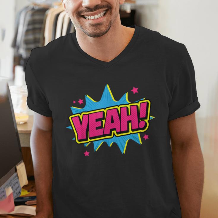 Yeah Comic Comic Book Graphic Men's V-Neck T-Shirt Yeah Comic Comic Book Graphic Men's V-Neck T-Shirt