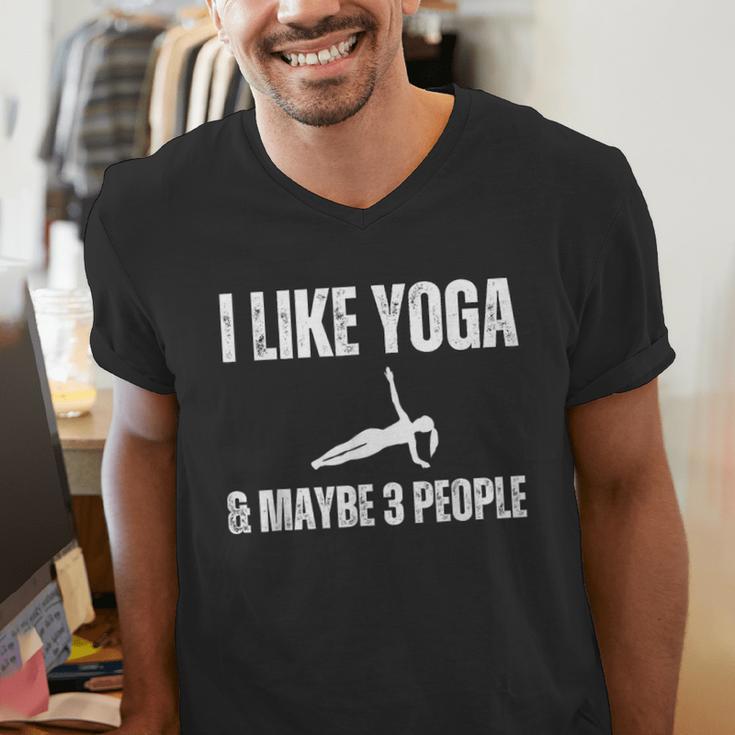 I Like Yoga And Maybe 3 People Introvert Namaste Men's V-Neck T-Shirt