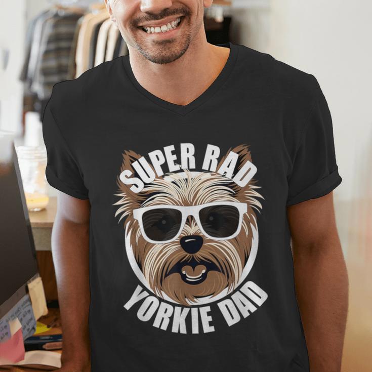 Yorkie Dad Father’s Day Yorkshire Terrier Dog Dad Men's V-Neck T-Shirt Yorkie Dad Father’s Day Yorkshire Terrier Dog Dad Men's V-Neck T-Shirt