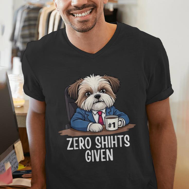 Zero Shihts Given Shih Tzu Dad Shih Tzu Mom Shih Tzu Men's V-Neck T-Shirt